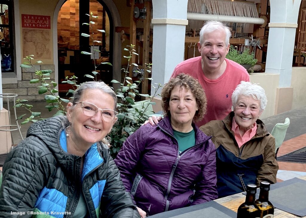 First morning in Windhoek, Namibia! Connie, Penny, Jane, and John: Image: © Roberta Kravette