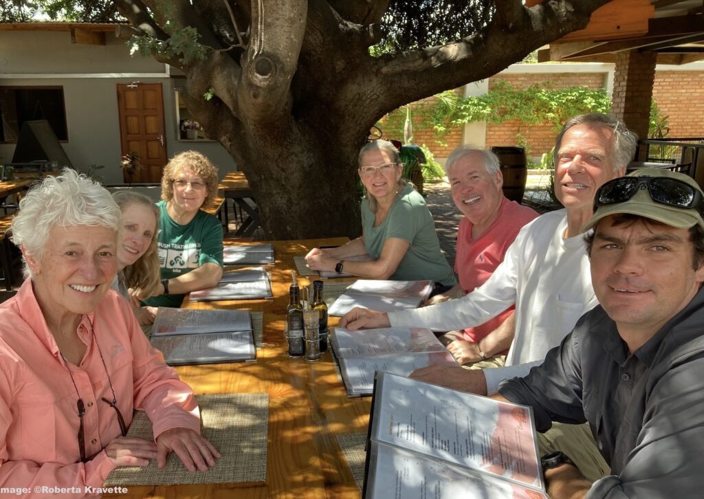 Jane, Kathy Roome-GBT Board member, Penelope, Connie. John, Hugh Roome and naturalist-guide Marc Cronje